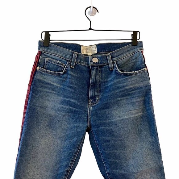 Current/Elliott Womens High Waist Stripe Skinny Jeans Pockets Stretch Denim 28 - Picture 4 of 9